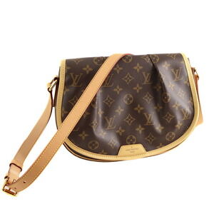 Louis Vuitton Menilmontant Monogram Shoulder Bag Brown Crossbody